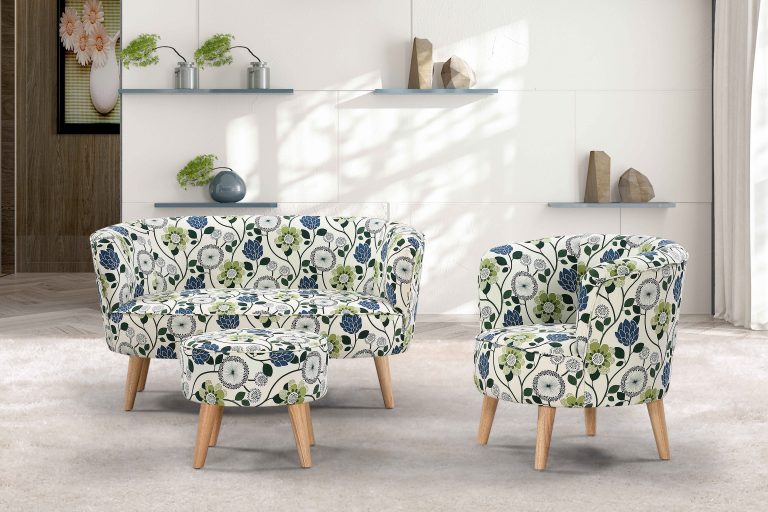 Stamford Arm Chair Upholstered in Scandi Digital Print Fabric